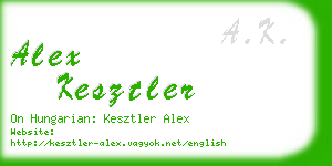 alex kesztler business card